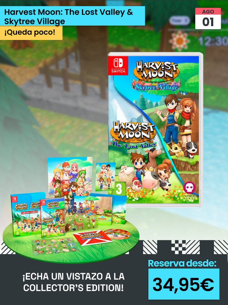 Dos aventuras agrícolas en los clásicos y divertidos #HarvestMoon: The Lost Valley &amp; Skytree Village🐮

Devuelve las estaciones y revive al pueblo con tus habilidades de cultivo🥕

RESERVA por 34,95 € o llévate la Ed. Coleccionista por 54,95 € ➡️tinyurl.com/bdhtua98
