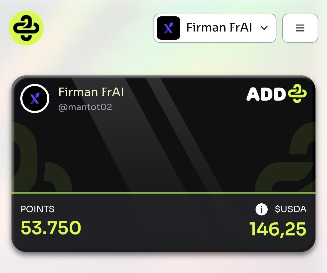 ManTot02's tweet image. I worked for 2 days and earned 146 $USDA From @add_infofi 

1 USDA = 1 USDT

Boost your points : addplus.org/boost/ManTot02

1 invite link = 50 points
50 points = worth $0.125

If you claim 50 invite links from 50 different people then you will get 2500 points worth $6

If you claim…
