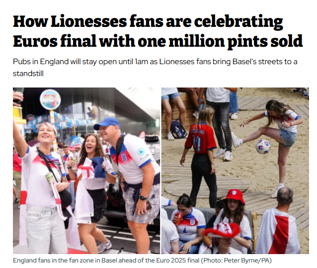 Cebr (@cebr_uk) on Twitter photo Ahead of the Lionesses’ historic Euro final victory yesterday, <a href="/theipaper/">The i Paper</a> featured our projections on the expected spend by fans watching the match in pubs and bars across the UK.
inews.co.uk/news/lionesses… Ahead of the Lionesses’ historic Euro final victory yesterday, <a href="/theipaper/">The i Paper</a> featured our projections on the expected spend by fans watching the match in pubs and bars across the UK.
inews.co.uk/news/lionesses…