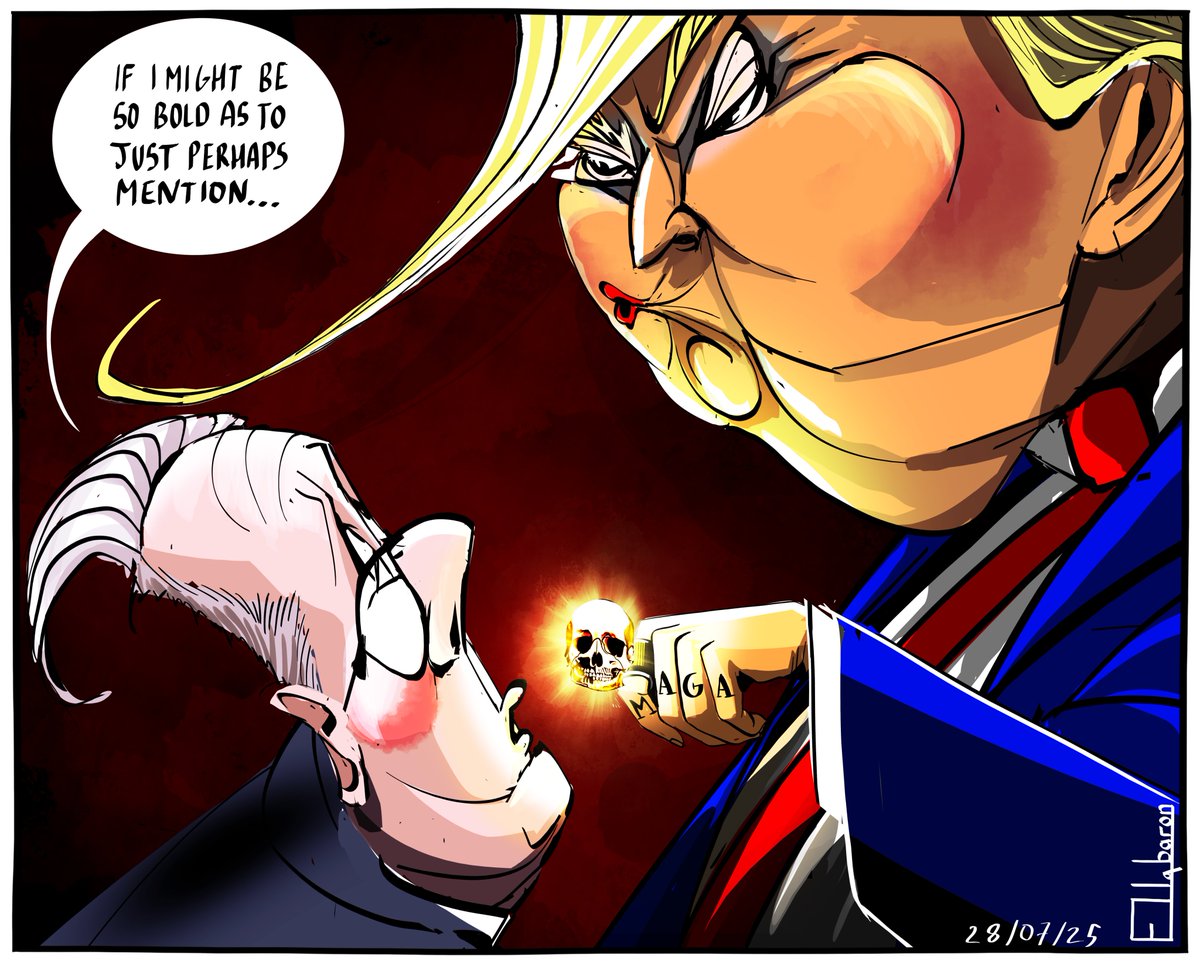 Ella Baron (@ebaroncartoons) on Twitter photo Monday's <a href="/guardian/">The Guardian</a> cartoon on Starmer's meeting with Trump today
theguardian.com/commentisfree/… Monday's <a href="/guardian/">The Guardian</a> cartoon on Starmer's meeting with Trump today
theguardian.com/commentisfree/…