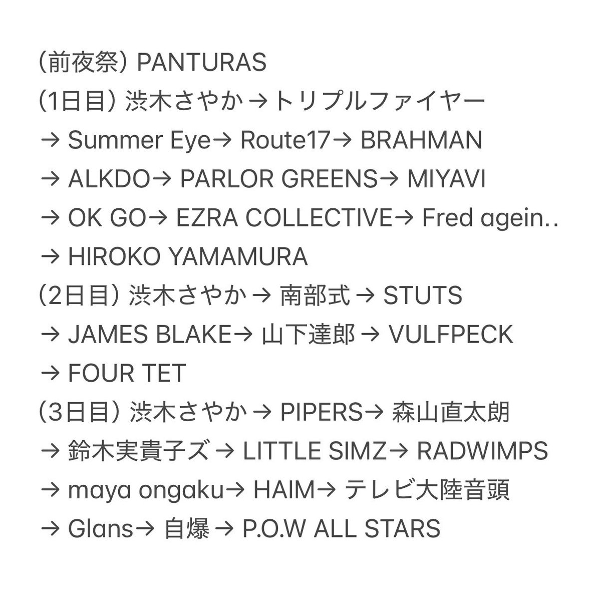 vvakaran's tweet image. カラダがしんどすぎてこれからマッサージ行ってきます。４日間でみたアクトを羅列してみました