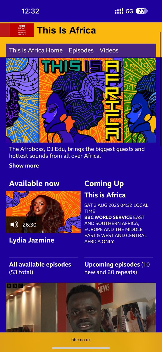 LydiahJazmine's tweet image. Just had an amazing chat with @djedu on This Is Africa – BBC World Service 🎙️🔥
We dived deep into The One and Only album and this beautiful journey!
Catch it now 🌍
#TheOneAndOnlyAlbum #BBCWorldService #LydiaJazmine #ThisIsAfrica