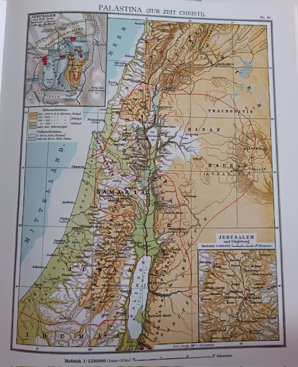ch3laal's tweet image. Eine Karte Palästinas, mit der Überschrift &quot;Palästina&quot; aus einem Atlas (Reprint) von 1910.