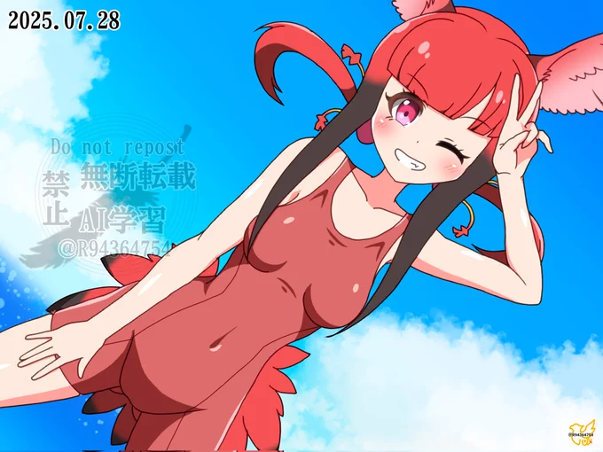 #けものフレンズ ショウジョウトキWith赤スク水。