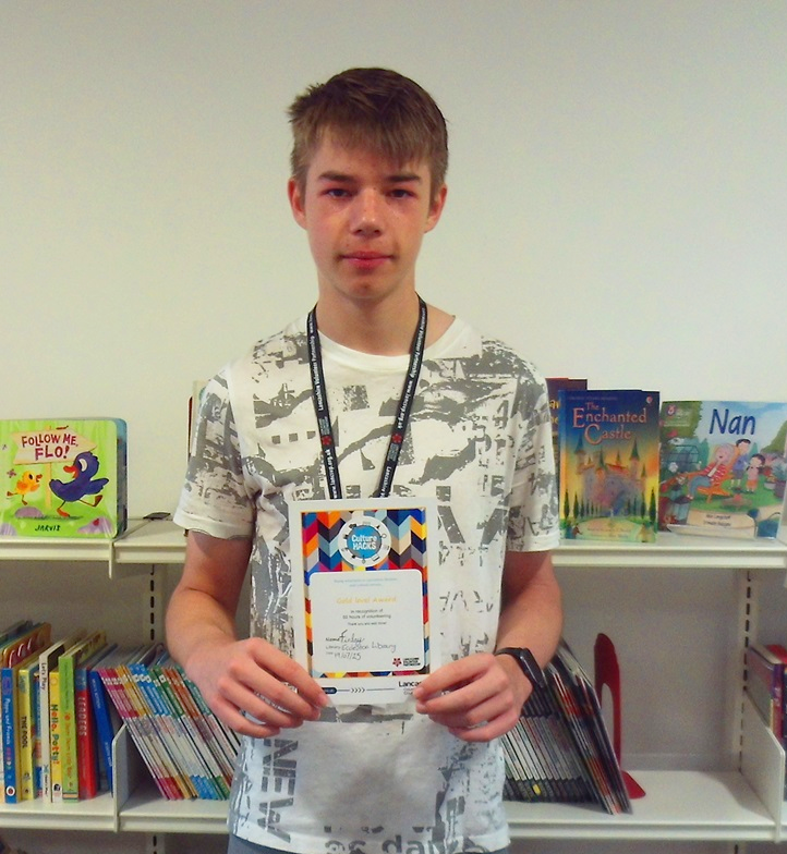 LancsLibraries's tweet image. We want to say a huge congratulations to our wonderful Culture Hack Finlay on achieving his Gold Award - over 60 hours of volunteering at #EcclestonLibrary!