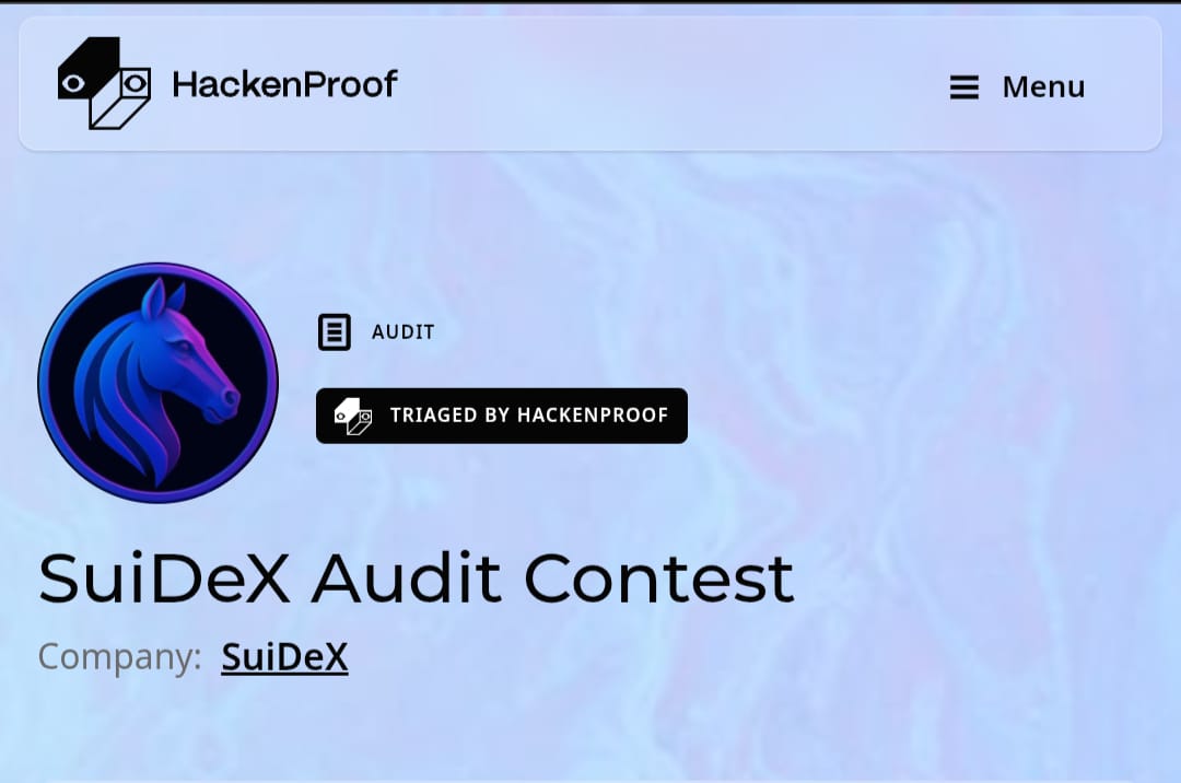 Stack_Meridian's tweet image. ✅ Audit Complete. Green Light Secured.
Every major issue found. Every patch deployed.
🔐 SuiDex is more than code — it’s battle-tested DeFi infrastructure
Let the world know: SuiDex is launch-ready.
@HackenProof @SUITRUMPCOIN @suidexHQ @SuiFoundation
#Victory #Defi #Dex