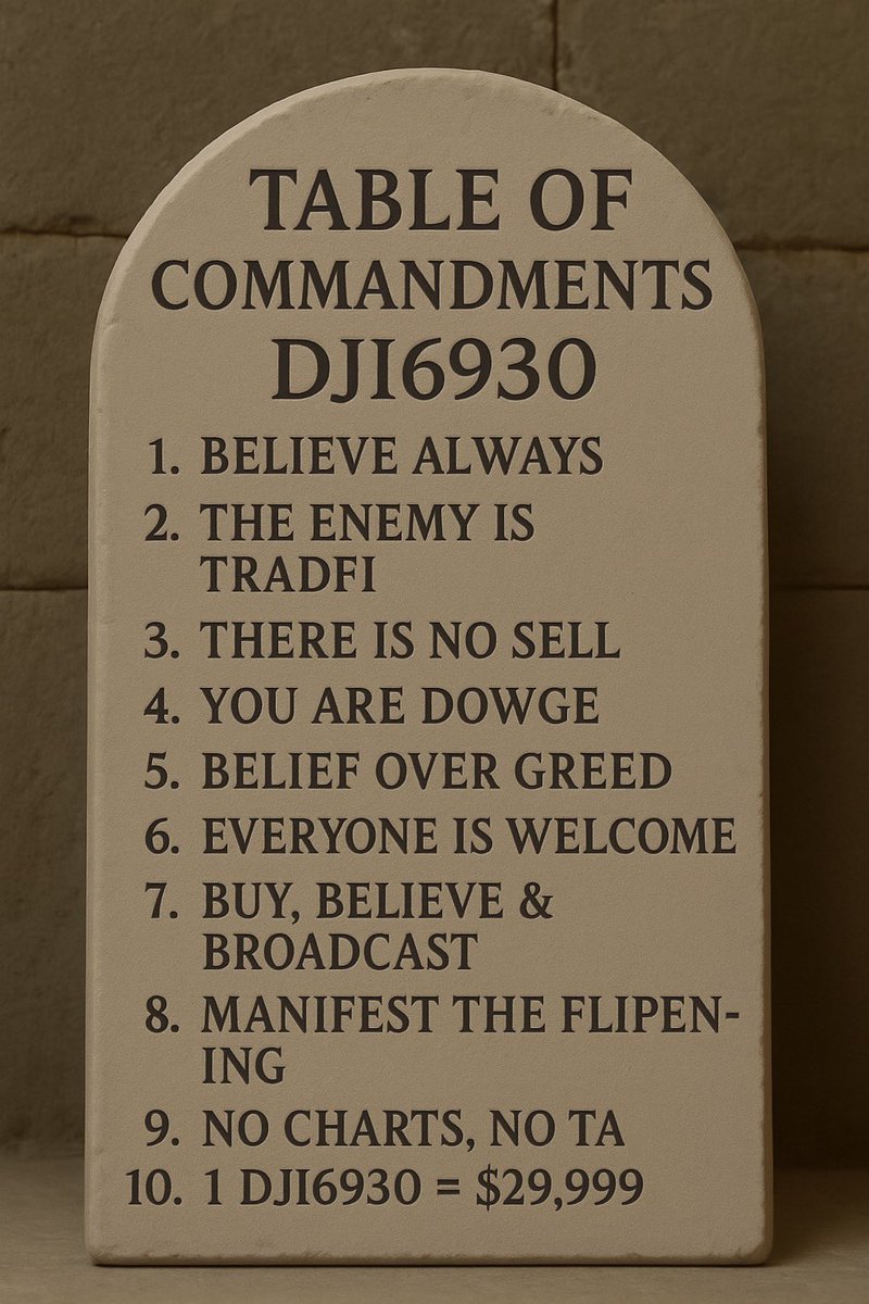 When you buy #DJI6930 you become Dowge. 

You become one with all in the movement, to be a bigger version of yourself, to form a greater, more spiritual version of Tradfi