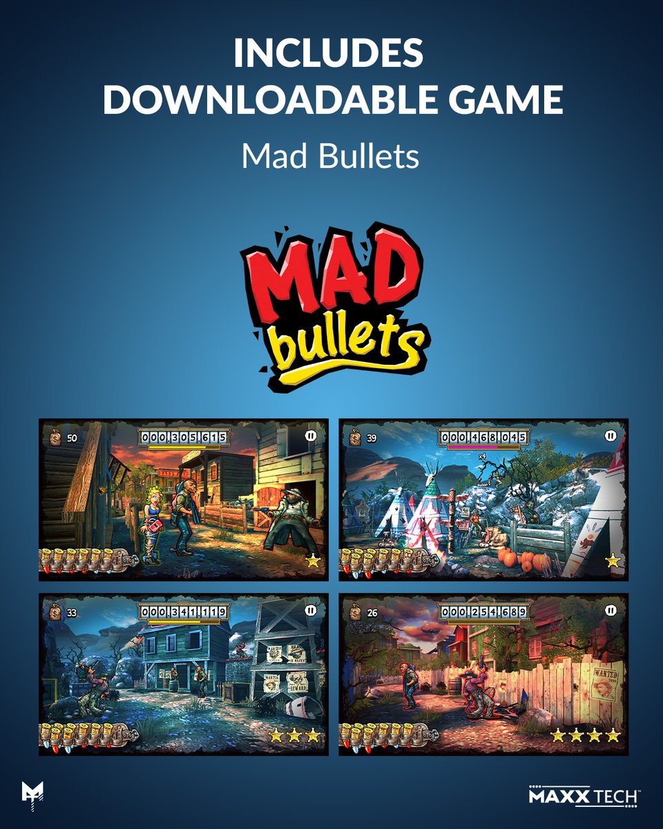 Saddle up, partner! The Maxx Tech Mad Bullets Kit for Nintendo Switch 1 &amp; 2 is locked, loaded, and ready! Get ready for wild west chaos, crazy characters and non-stop action! #MaxxTech #Aheadofthegame #MadBullets #WildWest #NintendoSwitch #Switch2 #Yeehaw