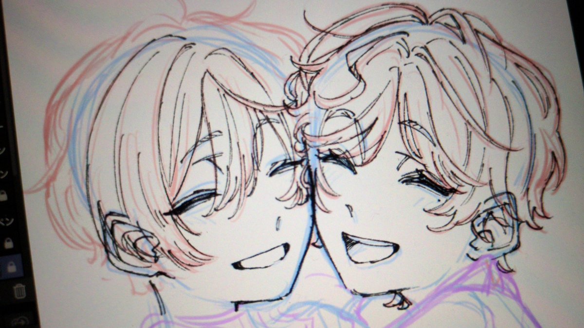 Kinako__1120's tweet image. 西師弟描いてる〜
激かわになる予感