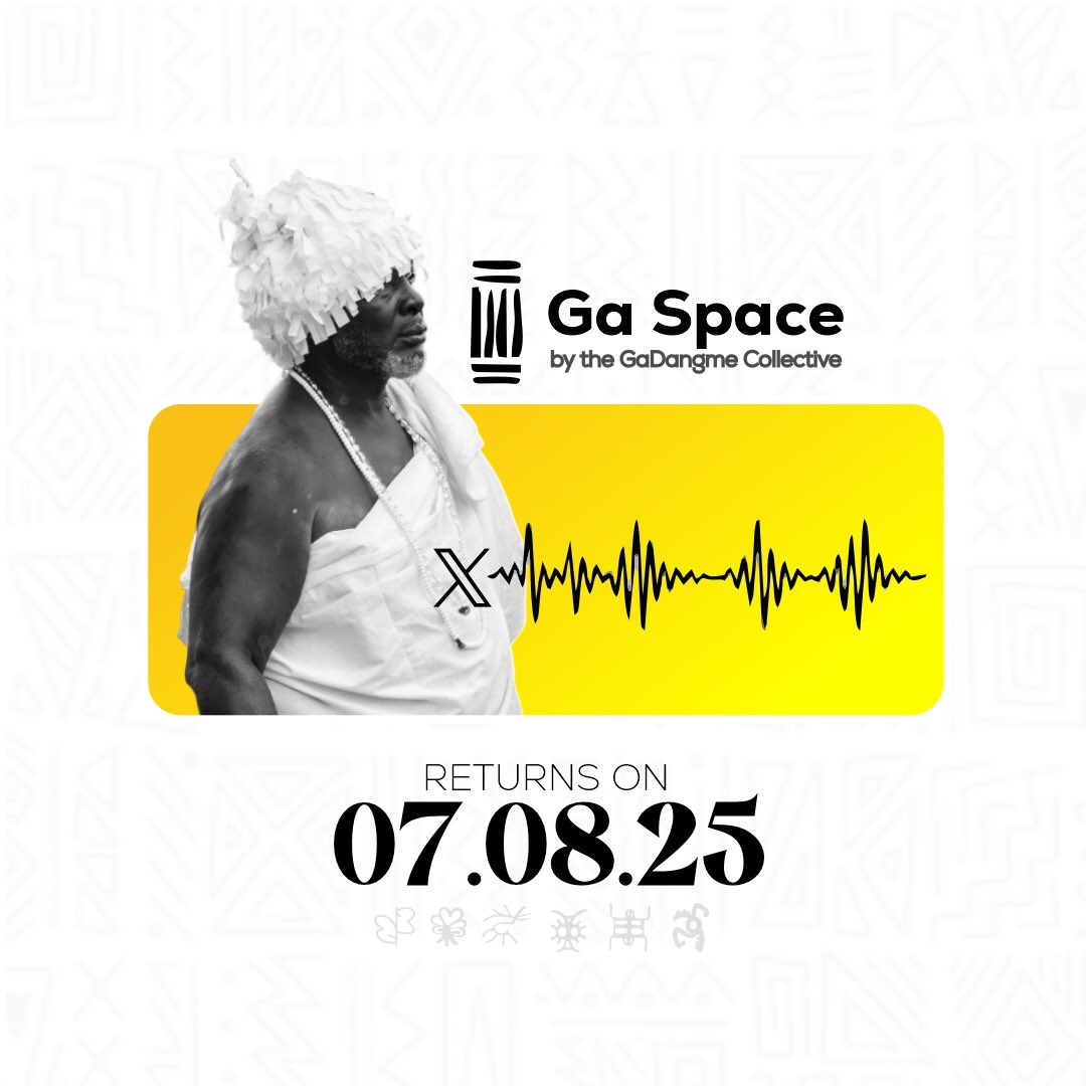 Agoo!

GaDangme Collective kɛ miishɛɛ wulu miitswa adafi akɛ wɔ daadaa Soo “Ga Space “sane gbaa” Nifeemɔ lɛ baaba nyɛ gbɛnɔ ekoŋŋ kɛjɛ Manyawale 7, 2025.

We are excited to announce that the first Ghanaian local language <a href="/XSpaces/">Spaces</a> will return next month.

Tswa ni omanye abla wɔ!