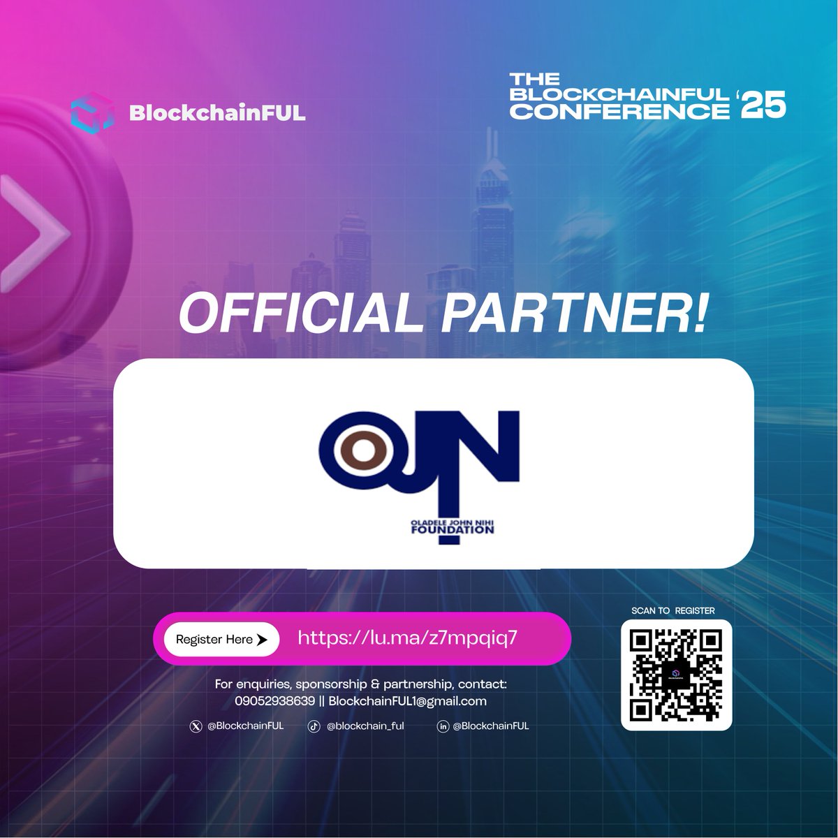 BlockchainFul's tweet image. We&apos;re thrilled to welcome @TechEfiko  &amp;amp; OJN Foundation as partners for @BlockchainFul Conference 2025!

They’ll be giving out scholarships to participants to support access to cybersecurity, blockchain education &amp;amp; innovation.

Stay tuned for how to apply!
