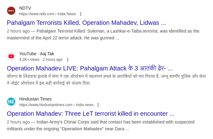 LancerFlying's tweet image. 15 Corps which is conduction the operations isnt saying it BUT Godi media has already announced that "Pahalgam terrorists eliminated"
So who exactly is setting the narrative?
Isnt it expected that the Army should be the ones saying who they killed but did not Yet Media is!