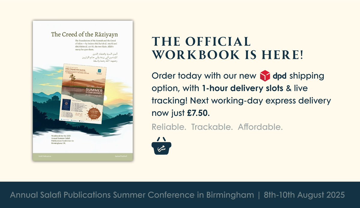 SalafiBookstore's tweet image. It’s Here!
The official workbook for the 2025 Annual Summer @SalafiPubs Conference in Birmingham, UK
Order yours today with express DPD delivery: salafibookstore.com/product/the-cr…
