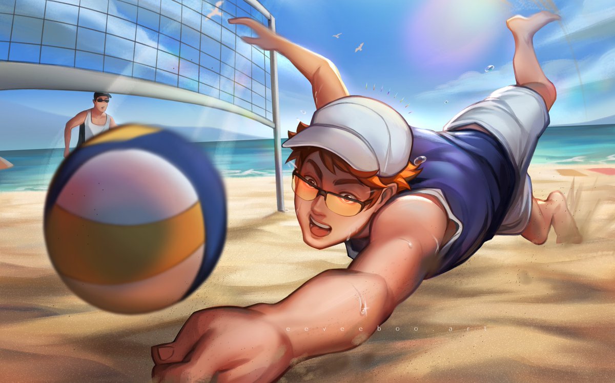 eeveeboo_art's tweet image. beach game ☀️

#haikyuu #art #hinatashoyo #ハイキュー