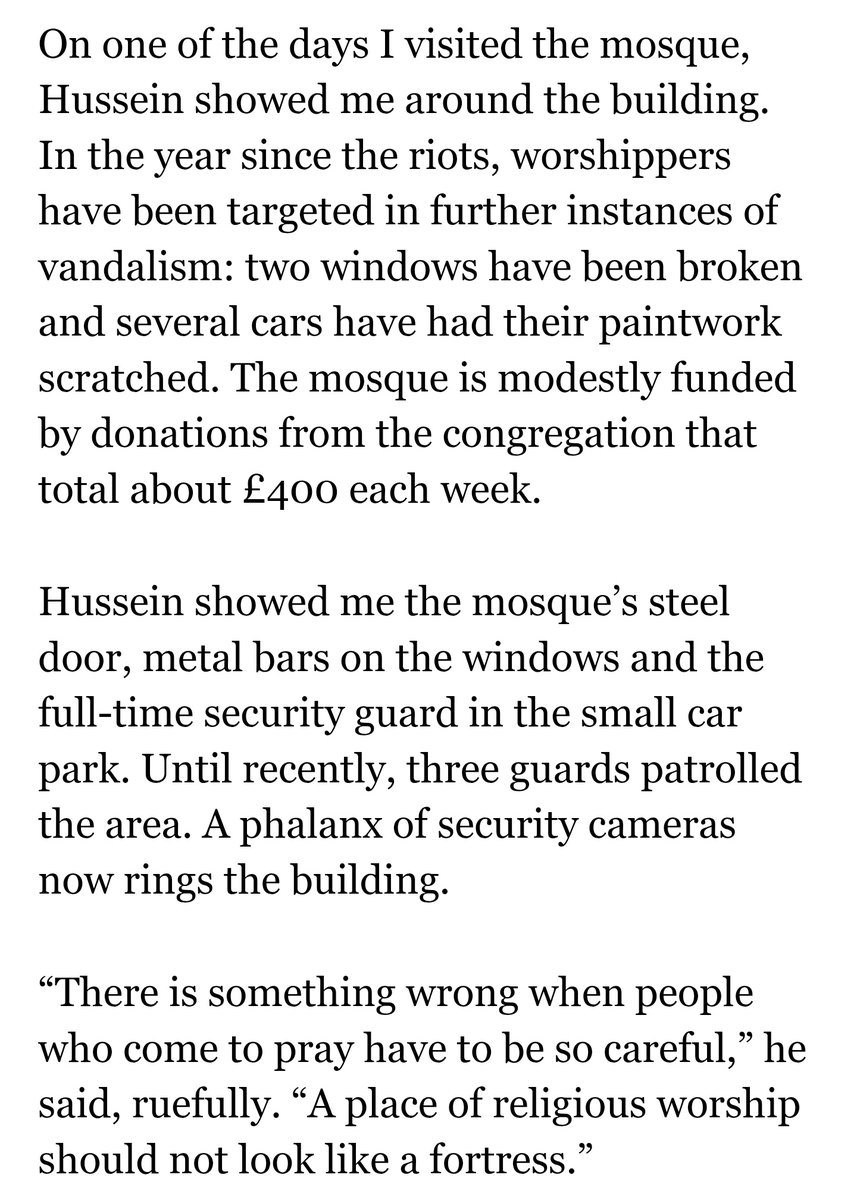 Taj Ali (@taj_ali1) on Twitter photo “A place of worship should not look like a fortress.”
Southport mosque one year on from the riots. <a href="/BWazir1/">Burhan Wazir</a> “A place of worship should not look like a fortress.”
Southport mosque one year on from the riots. <a href="/BWazir1/">Burhan Wazir</a>