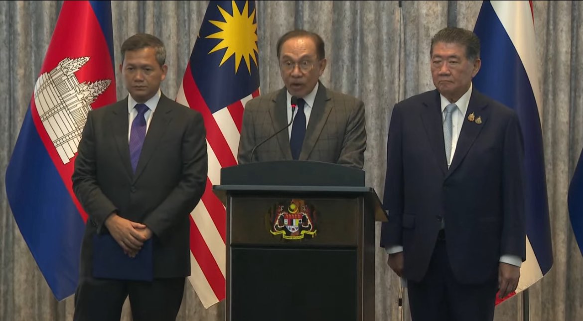 Thailand and Cambodia agree to a ceasefire from midnight tonight