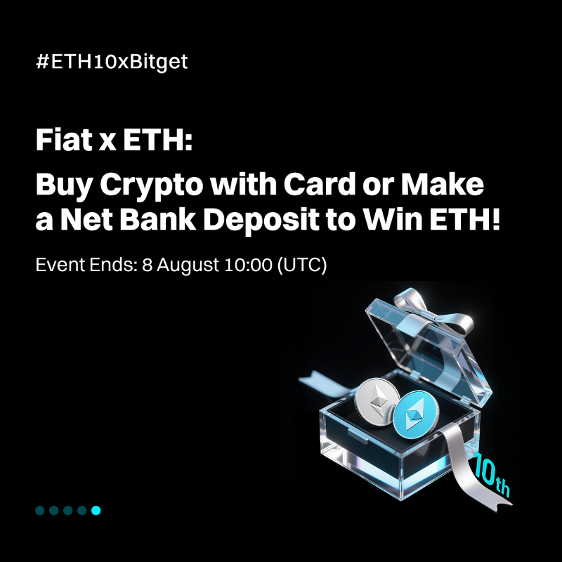 bitget's tweet photo. How to stack #ETH when others wait for ATH?
 
Celebrate #ETH10xBitget and share $660,000 prize pool!
 
🔹 Simply by trading Spot, Futures, Earn, VIP, or Fiat
🔹 Follow us and RT to win extra $10,000 ETH! https://t.co/zr64yaKNDh

Click poster for details👇