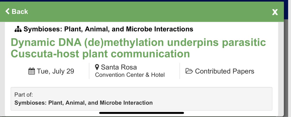 psaima's tweet image. I’m missing out on the amazing science at #Botany2025, but super happy that my student @meganradler is giving her first talk!
July 29, 9 AM PDT
“Dynamic DNA (de)methylation underpins parasitic #Cuscuta-host plant communication”
If you are attending, don’t miss Megan’s talk!