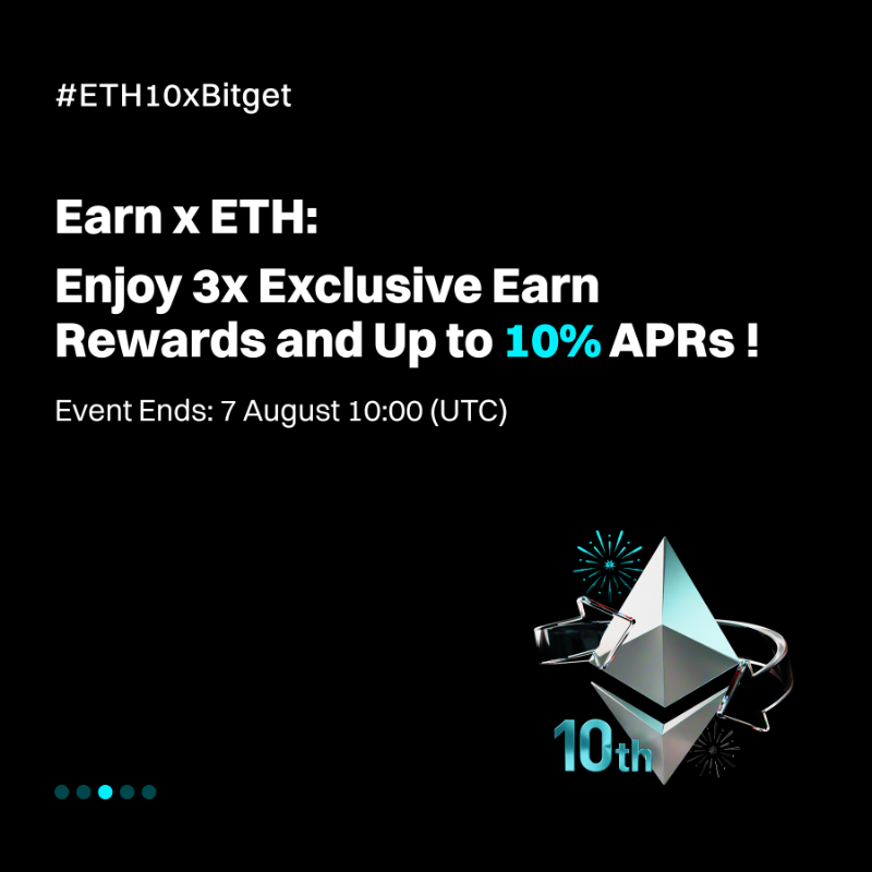 bitget's tweet photo. How to stack #ETH when others wait for ATH?
 
Celebrate #ETH10xBitget and share $660,000 prize pool!
 
🔹 Simply by trading Spot, Futures, Earn, VIP, or Fiat
🔹 Follow us and RT to win extra $10,000 ETH! https://t.co/zr64yaKNDh

Click poster for details👇