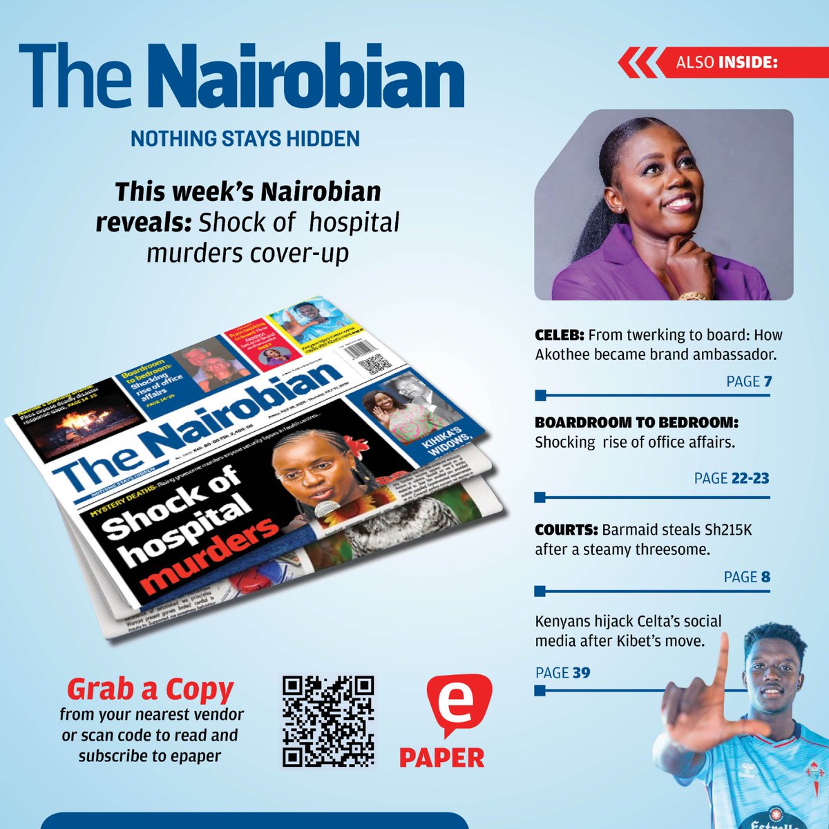 SpiceFMKE's tweet image. Beyond the headlines, the full story! The Nairobian is packed with shocking revelations and compelling reads.
epaper.standardmedia.co.ke
#NothingStaysHidden #TNXAfrica #FactsFirst