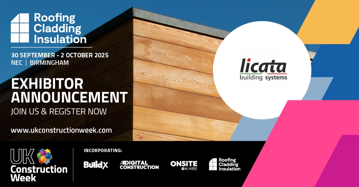 We’re pleased to announce that Licata Building Systems  is joining the UK Construction Week 2025 Birmingham line-up, taking place 30 September – 2 October at the NEC!
Get your free ticket: zurl.co/tyHqO
#ConstructionInnovation #FaçadeSystems #RenderSolutions