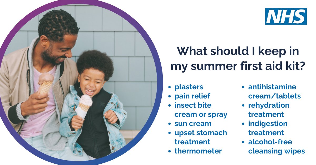 Here to help this summer holidays is our little medicine cabinet list! 

It's a good idea to have a small supply of medicines and first aid bits at home just in case you need them.

Find out more ow.ly/uxtQ50Wvfvx