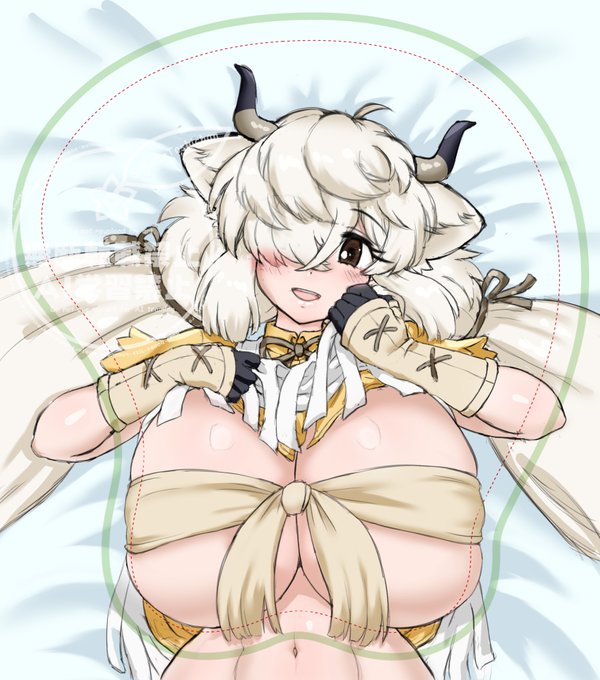 こーいうけもフレのヤクさんおっぱいマウスパッド作りたいなって妄想お絵描き 前回はおしりマウスパッドだったし、やはりおっぱいの作りたいよね・・・!