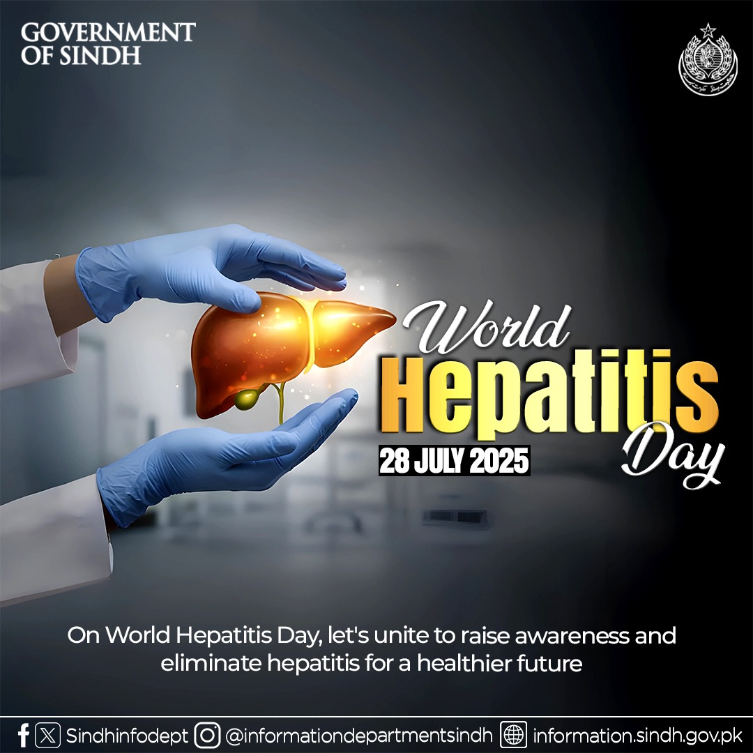 sindhinfodepart's tweet image. On #WorldHepatitisDay, Sindh Government reaffirms its commitment to eliminating hepatitis by providing free testing, vaccination, and raising public awareness across the province.