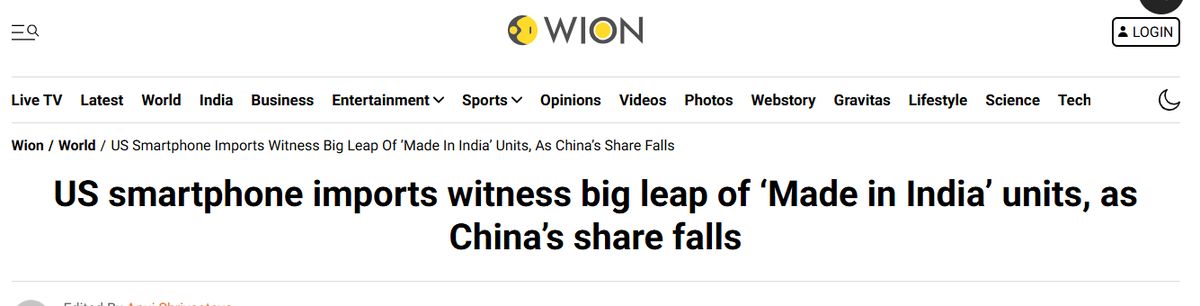 moneymakerwala's tweet photo. 1 in 3 Smartphones in USA are now MADE IN INDIA | China is falling Behind!!

#iPhone16Pro #Smartphones #India #China #madein https://t.co/HAQUuqAuZZ