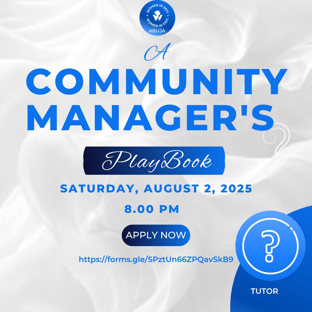 Are you a seasoned Community Manager looking to sharpen your edge? 

Or you're planning on stepping into the role. 

Here's a Workshop just for you!. 

It will cover the strategies, tools that makes communities not just grow, but flourish.  

Apply here👇🏽 
forms.gle/SPztUn66ZPQavS…