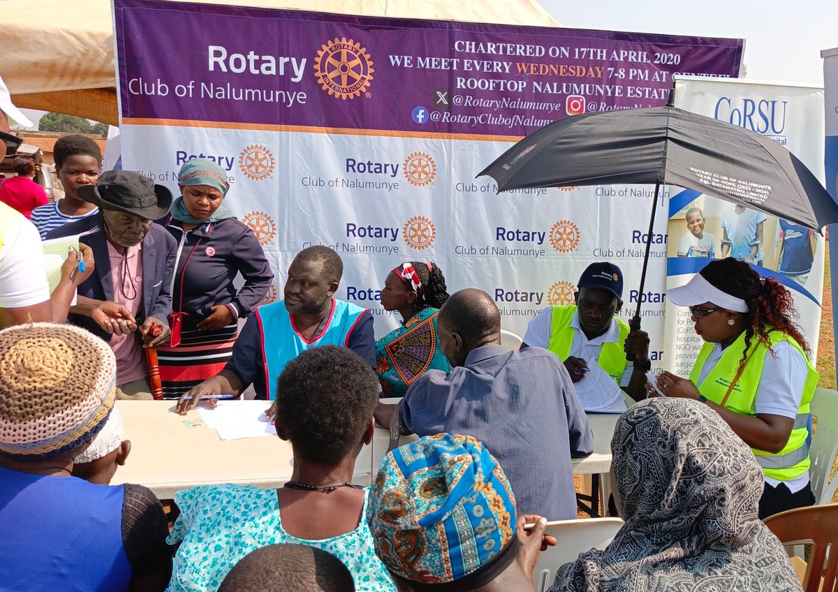 CoRSU (@corsuhospital) on Twitter photo Last weekend our team joined <a href="/RotaryNalumunye/">Rotary Club of Nalumunye</a>, <a href="/of_nheights/">Rotary club of Nalumunye Heights In-formation</a> & <a href="/rac_nalumunye/">Rotaract Club of Nalumunye</a> to offer free medical services to the community.
Our clients were mostly the elderly presenting with back & joint pains.
Grateful to <a href="/rotaryd9214/">RotaryDistrict9214</a> for the partnership 🙏 Last weekend our team joined <a href="/RotaryNalumunye/">Rotary Club of Nalumunye</a>, <a href="/of_nheights/">Rotary club of Nalumunye Heights In-formation</a> & <a href="/rac_nalumunye/">Rotaract Club of Nalumunye</a> to offer free medical services to the community.
Our clients were mostly the elderly presenting with back & joint pains.
Grateful to <a href="/rotaryd9214/">RotaryDistrict9214</a> for the partnership 🙏