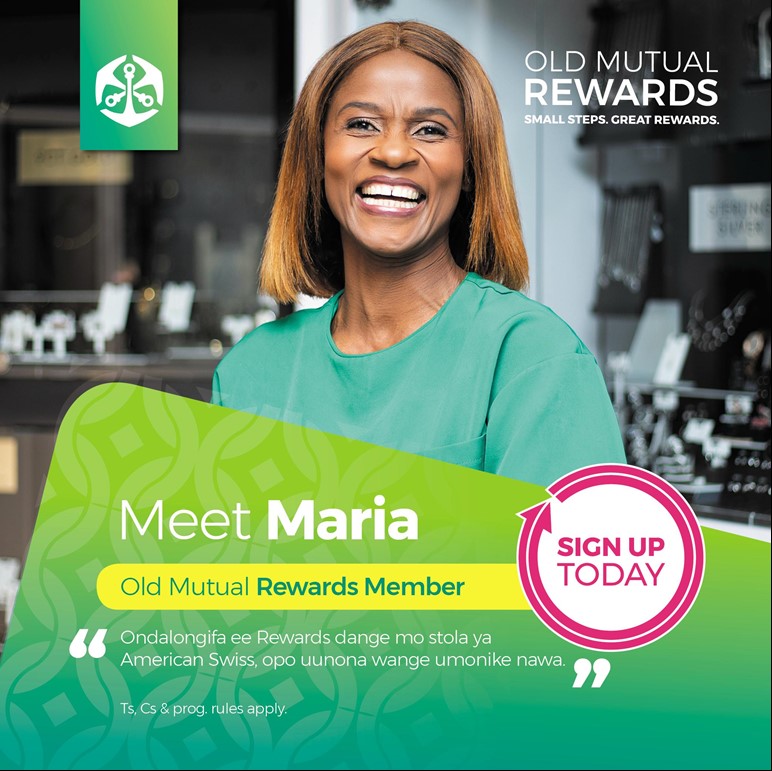 OldMutualNam's tweet image. Maria’s Winning – Why Not You?
Meet Maria, one of our proud Old Mutual Rewards members! She’s turning points into airtime, shopping, and more, and you can too. She shares how the Rewards programme has made a real difference in her life.
✅ Earn points
✅ Redeem for what you…