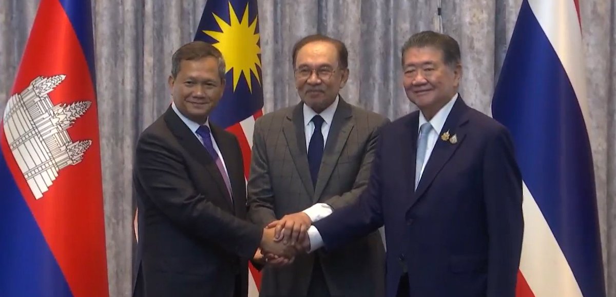 timeventurer's tweet photo. BREAKING GOOD NEWS: Ceasefire between #Cambodia and #Thailand - both countries agreed to cease fire. https://t.co/fqXzxEpPpm