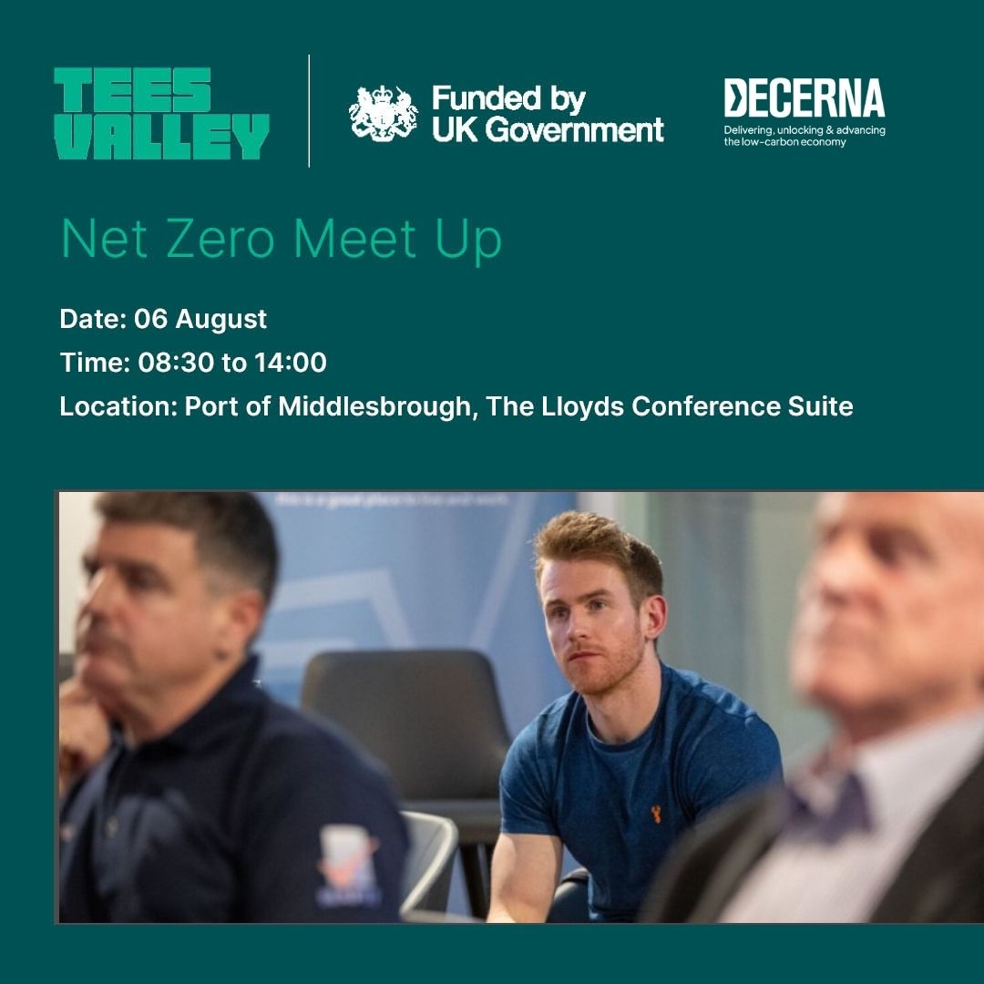 Take part in a morning of Net Zero insights, inspiration, and connection on Wednesday 6 August at the Port of Middlesbrough.

🌱The sessions will help your organisation move towards sustainability.

Book your free space 👇
teesvalley-ca.gov.uk/business/event…
