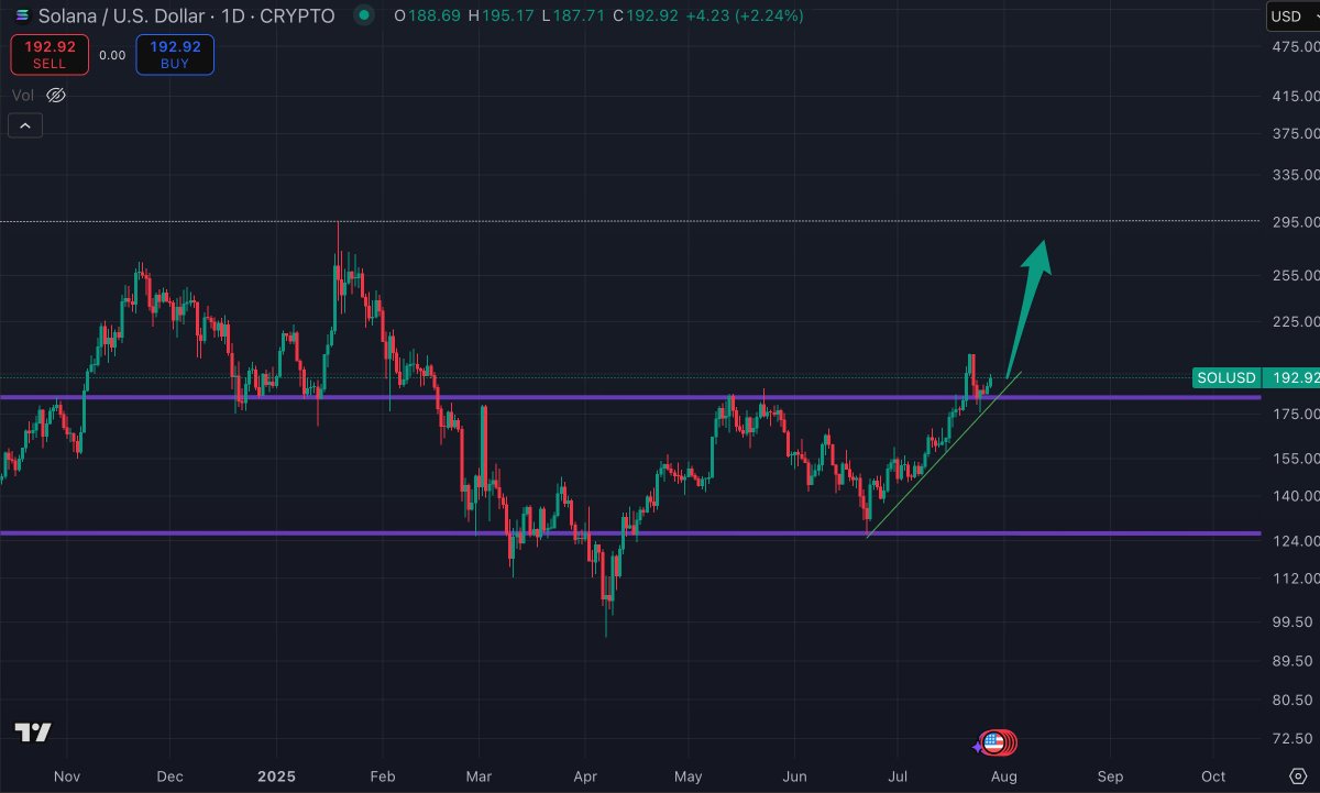 Rendoshi1's tweet image. $SOL could see some explosive moves towards $300 soon 🧨