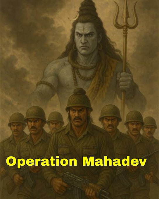 Mayankmonga77's tweet photo. 🚨 BIG BREAKING 📷 #OperationMahadev SUCCESSFUL 📷 Terror has a price  and India makes them pay in full. 📷 Har Har Mahadev 📷#OperationSindoor is on also 🇮🇳 #OperationMahadev #modikechaichebangla #India https://t.co/bBnWWfnlI3