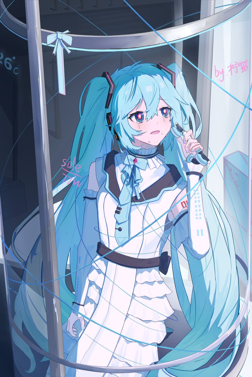 #初音ミク 
泣
算是比较满意的一张，最近比较忙所以新图出的比较慢。