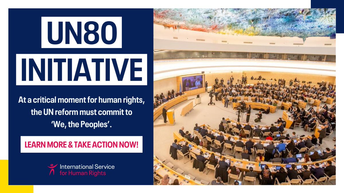 ISHRglobal's tweet image. #UN80Initiative: Send an email to @GuyRyder and @volker_turk calling on them to base any reform process of the UN on the expectations, needs and demands of civil society, human rights defenders, victims and survivors: ishr.ch/campaign/refor…