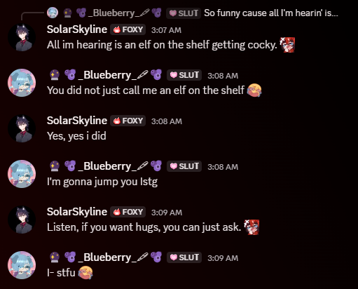 ALocalBlueberry's tweet image. This man @SolarSkylineVT- called me a fuckin&apos; elf on the shelf- 

My vtuber sibling everybody- He hates me 🤣
We discovered we are like siblings, and this is how it&apos;s going- XD Love him to death, but I might kill him LMAO