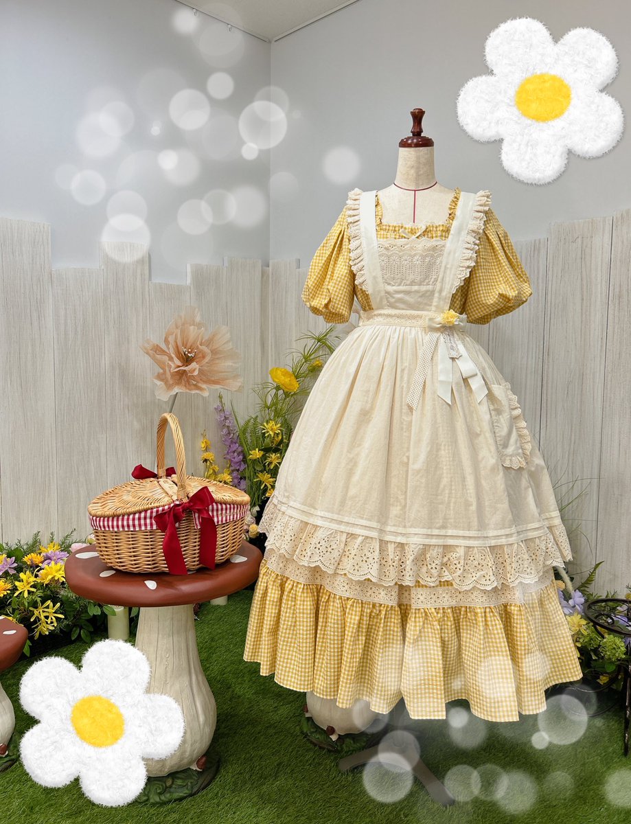 Epetice_info's tweet image. Belle エプロン付きワンピースセット【胡桃木JK】
イエローギンガムがかわいいピクニックワンピース🌻
本日もサマーセール実施中です!