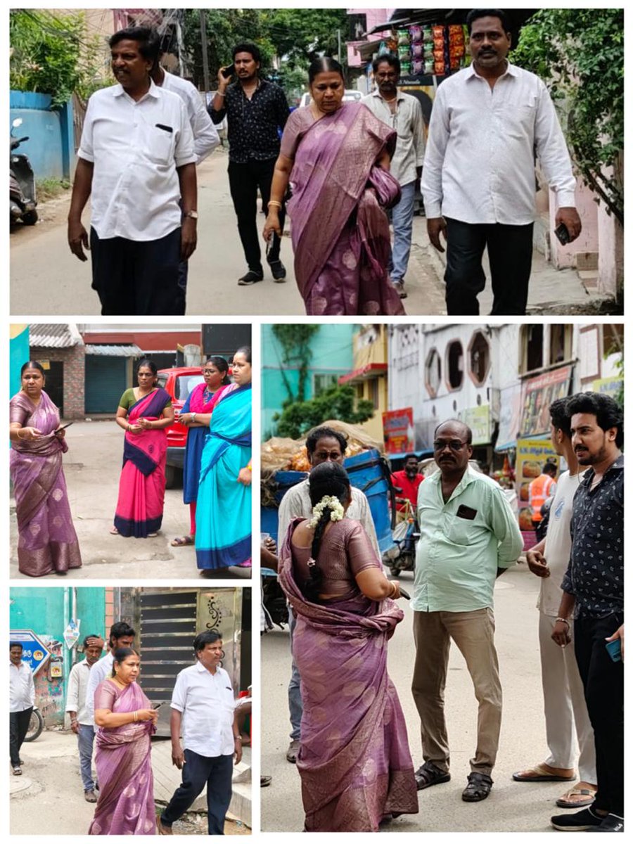 DMK_Chennai's tweet image. 67வது வார்டு மாமன்ற உறுப்பினர், கொளத்தூர் கிழக்கு பகுதி துணை செயலாளர் மற்றும் தமிழ்நாடு ஹஜ் கமிட்டி உறுப்பினர் திருமதி.தாவூத் பீ அவர்கள், 67வது வார்டுக்கு உட்பட்ட கோபாலபுரம் பகுதியில் ஆய்வு மேற்கொண்டார். அதை தொடர்ந்து தீட்டி தோட்டத்தில் உள்ள மாநகராட்சி பால்வாடியில் ஆய்வு…
