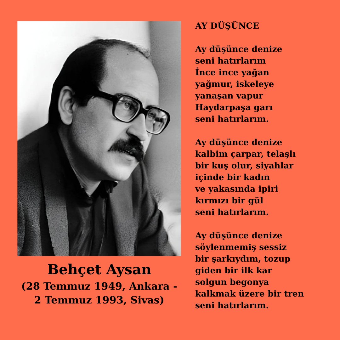 mecezey's tweet image. Behçet Aysan
(28 Temmuz 1949, Ankara - 2 Temmuz 1993, Sivas)