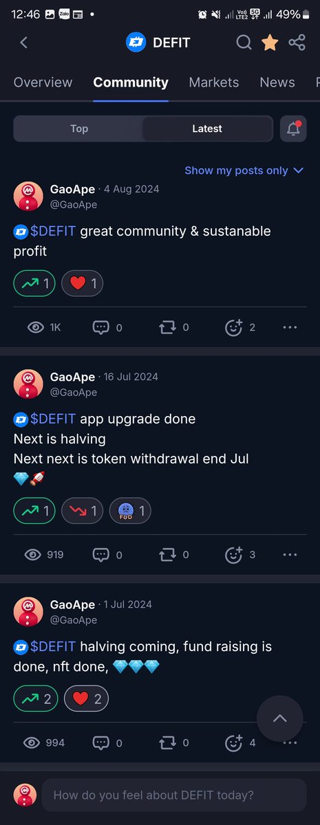 I have been bullish on #DEFIT for more than 3 years. And will be.

<a href="/DEFITofficial/">DEFIT</a> to the moon 🚀