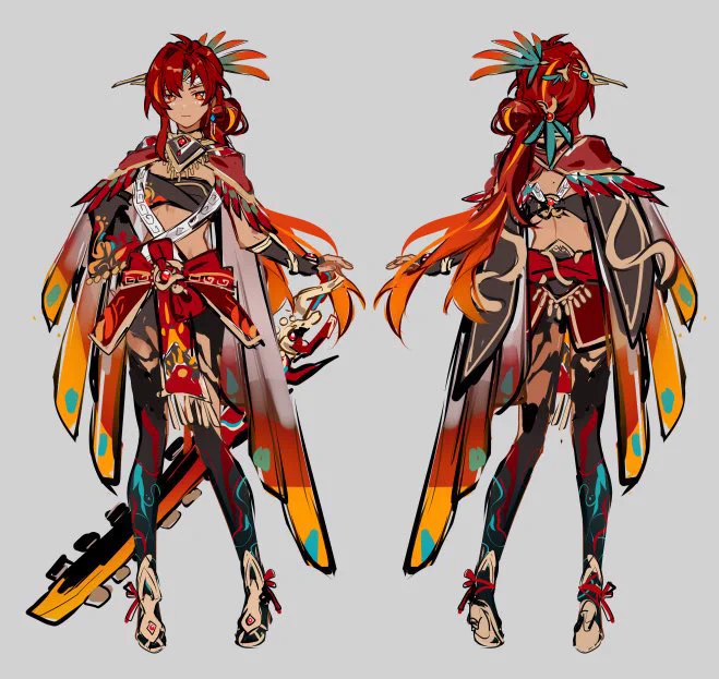 I drew these fanmade Hydro and Pyro archon designs that got spread as leaks