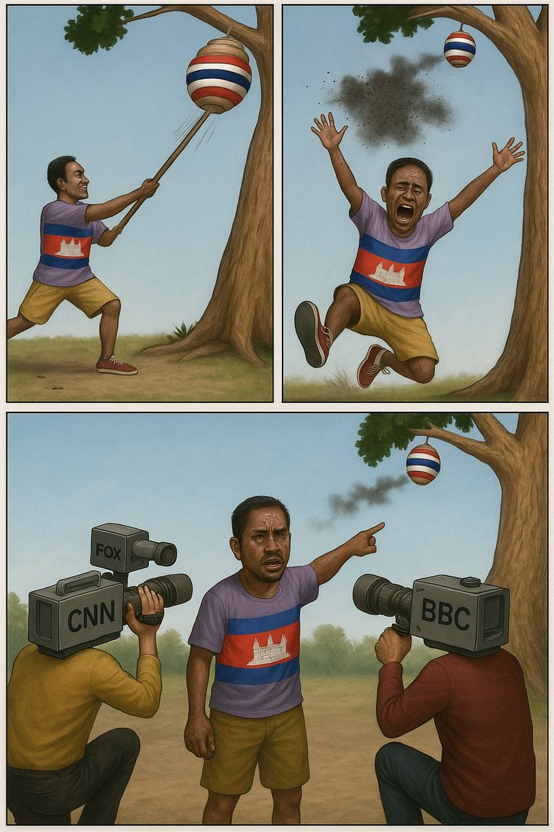 WillHauser_'s tweet image. One of the best visual descriptions I’ve seen about the #ThailandCambodia conflict. #CambodiaOpenedFire #ไทยกัมพูชา