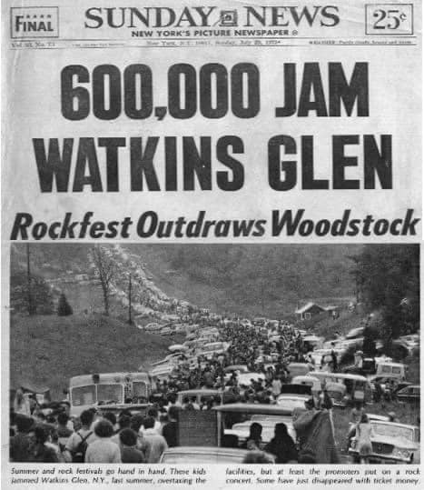 dvesean's tweet image. July 28 1973
I was 17.

The Summer Jam at Watkins Glen NY!
600K showed up!

In order of appearance:
The Grateful Dead, the Band &amp;amp;
The Allman Bros.

Butch Trucks, ABB drummer to me on DVE:
&quot;The Band were all drunk, The Dead were all tripping &amp;amp; we were all coked out of our minds!&quot;