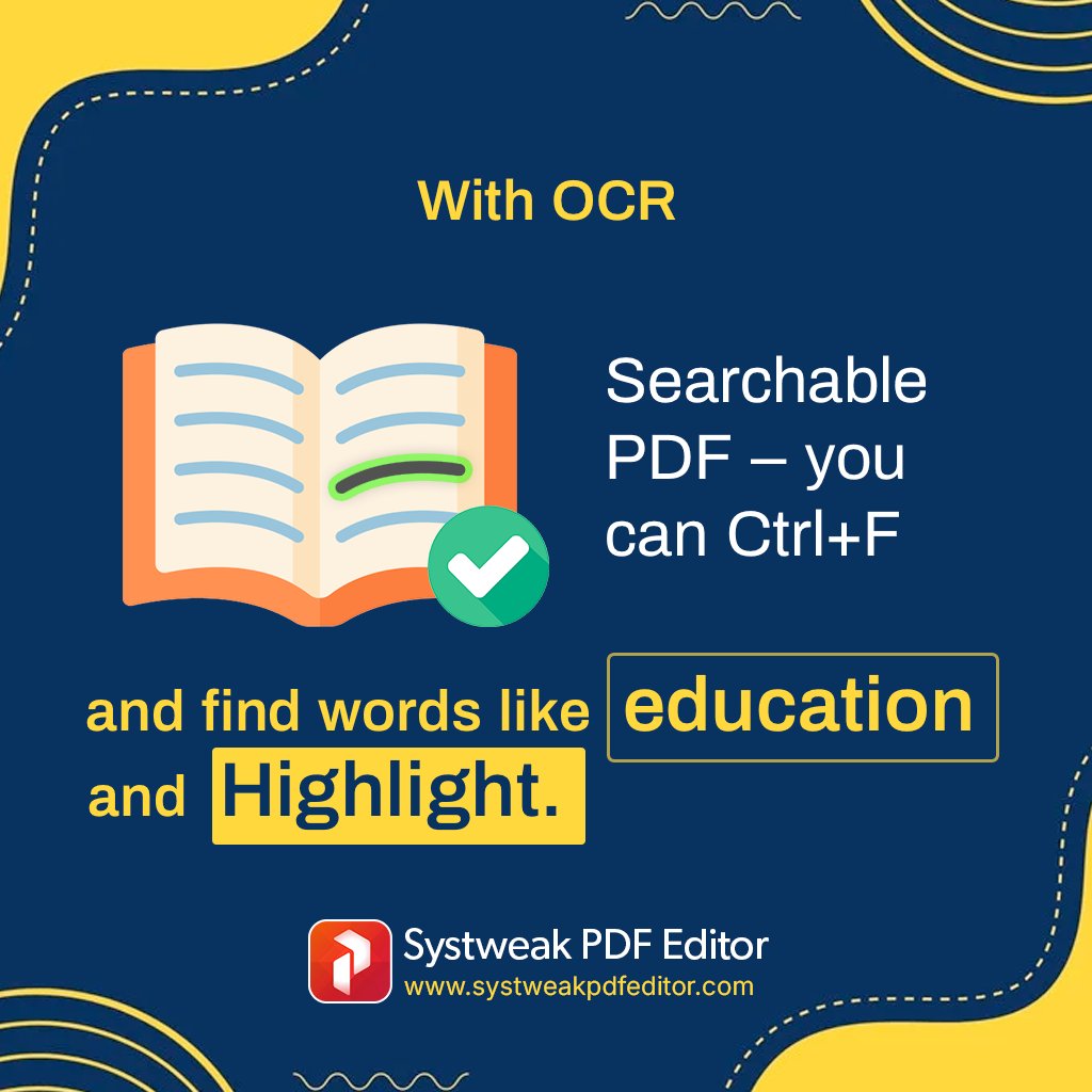 systweak's tweet image. 📷 What is OCR in PDFs?

It’s Optical Character Recognition – a smart feature that turns scanned images or handwritten documents into editable, searchable text. 📷📷 With Systweak PDF Editor.

Download Here @ systweakpdfeditor.com/?utm_source=sy…

#OCR #PDFEditor #Systweak #SmartEditing