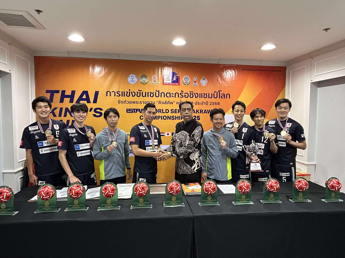 セパタクロー日本代表が第38回kings cup 世界選手権大会 男子クワッド種目にて見事金メダルを獲得🥇

日本セパタクロー初の快挙とのことで、本当におめでとうございます🎉

選手の皆さまの努力と熱意の結果だと思います！