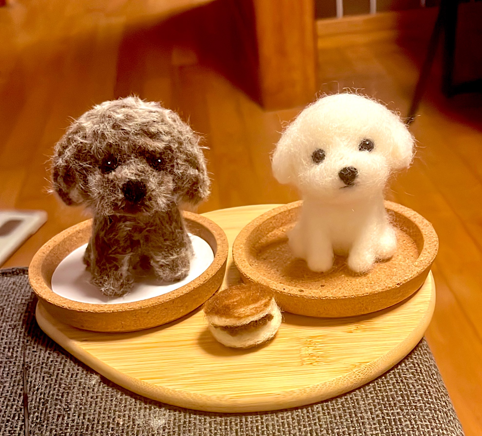 羊毛フェルト  マルチーズ  家族 ずーっと一緒♡羊毛マルチーズの家族連絡 - LINE スタンプ
