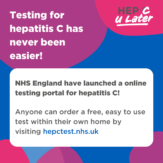 Across England anyone over 18 can now order a free, at home, hepatitis C testing kit using the new NHS national testing portal. 

Order a test now by visiting: bit.ly/3Uhd5HV 

#HepCULater